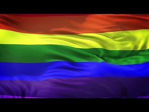Pride Flag 5 Minutes Loop - FREE 4K Stock Footage - Realistic LGBT Flag Wave Animation