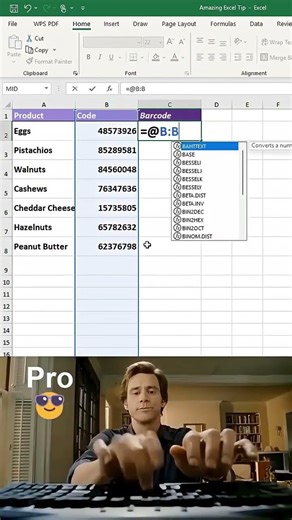 Create barcode in Excel 🤯One trick = pro level Excel 💼 Turn numbers into barcode instantly 🔥