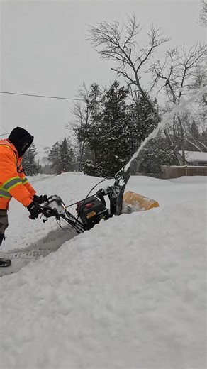 Eating snow plow windrows for breakfast! #snow #snowclearing #snowblower