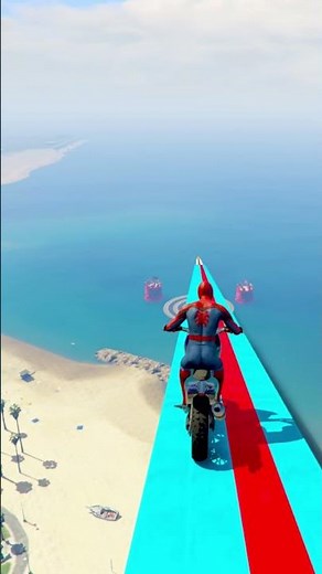 GTA 5 EPIC SPIDERMAN BIKE CHALLENGE #shorts #gta5 #spiderman
