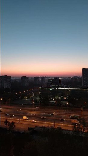 City Night - Highway Traffic Sounds - City Evening - Sunrise sunset