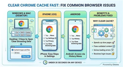 How to Clear Chrome Cache on Windows, Mac, iPhone, and Android (2026) - SmashingApps.com