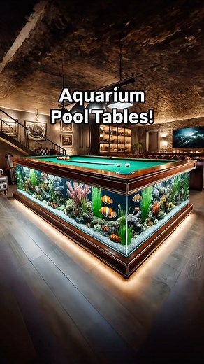 Inspiring Designs | These aquarium pool tables look absolutely epic! 😱😱 #pooltable #billiards #aquarium #interiordesign #mancave | Instagram