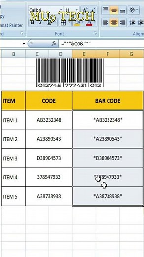 How to create barcode in excel || excel formula for barcode | barcode in excel