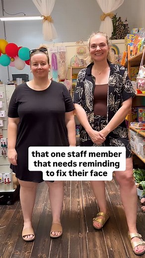 14 reactions | … they don’t call me ‘grumpy stumpy’ for nothing  and when you’re working with pure sunshine aka Lisa… you need to keep the smile vibes high #loveshackgiftware #funnyreel #RelatableReel #fyp #viral #thatonecoworker | Love Shack Giftware | Facebook