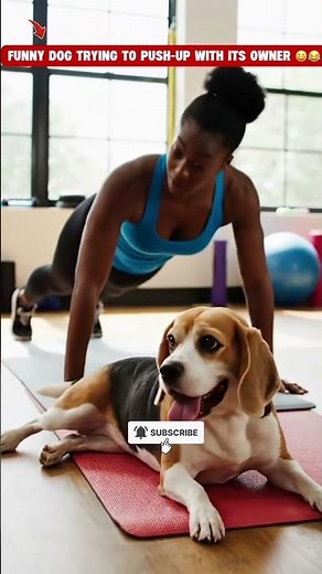 Funny Dog Tries to Do Push-Ups With His Owner 😂💪