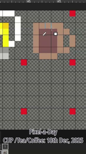 Newbie Pixel Art: CUP /Tea/Coffee (70th Pixel-a-Day) 8x8 | 18th Dec, 2025 #pixelart #pixelorama