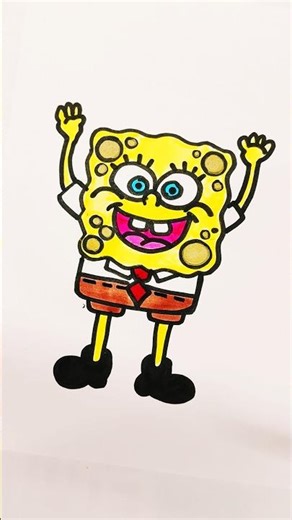 Sponge Bob drawing #youtubeshorts #trending #shortsfeed #cartoon #drawing #kidsart #creativity #art