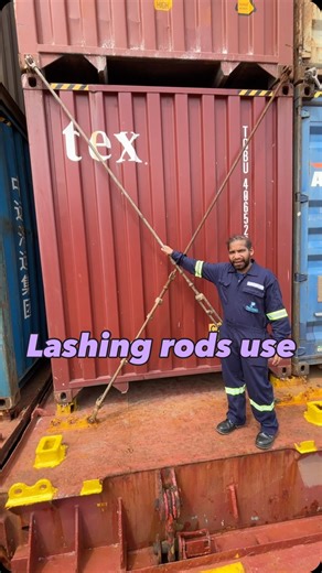 Abhinav Surjan | Merchant Navy on Instagram: "How container are secured for sea using lashing rods. #merchantnavy #sailor #lifeatsea #humansatsea #ship"