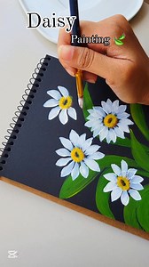 " Daisy " Painting 🍃🤍 #acrylicpainting #artist #art #flowers #daisy #daisyflower #painting #relaxing #satisfying #satisfyingvideos #viralreelschallenge #videoviralシ | Protiva's Artsy