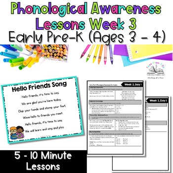 Early Pre-K Phonological Awareness Curriculum Week 3 (Ages 3–4)