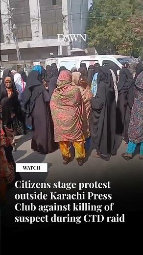 Citizens stage protest outside Karachi Press Club against killing of suspect during CTD raid