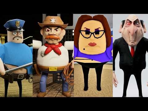 Roblox Escape All Jumpscares, ROB COWBOY WILLY'S BANK, MR CAPYBARA PRISON SCHOOL, MR GRUMPY'S MOTEL