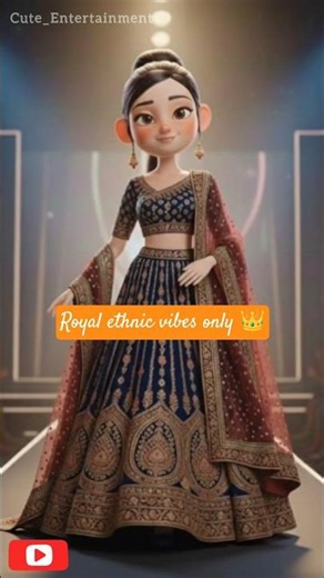 Elegant Ethnic Fashion Walk 💃Pure Royal Vibes #ai #fashionwalk #ytshorts