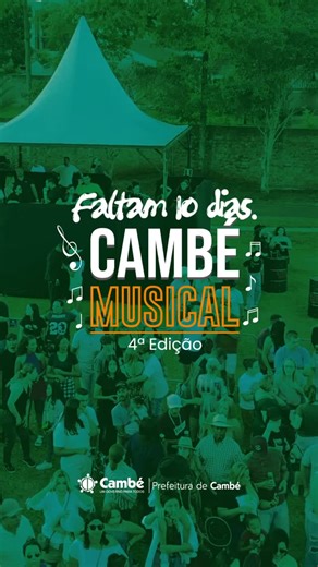 Prefeitura de Cambé | Seu Spotify travou aí? Então vem ouvir ao vivo! 🎶🤠 Faltam 10 dias para a maior festa da região: a 3ª edição do Cambé Musical. 🔥 ⚠️ Cambé... | Instagram