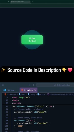😳 Next Level Order Button UI – Smooth Animation | HTML CSS JS