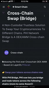Eric Preciado-Nuñez on Instagram: "bridge.phi.network now connects all major chains and rollups, with one easy-to-use dApp interface. PHI Bridge is a unified, multi-chain UI for swapping tokens across any of the major chains, with support for more in the pipeline. @phi__network The bridging process: User → Bridge → Crosschain → Swap → User PHI Bridge swap routing finds the cheapest, fastest and most secure route for any user to get from point A to point B by plugging into Layer0’s PHIscan bridge