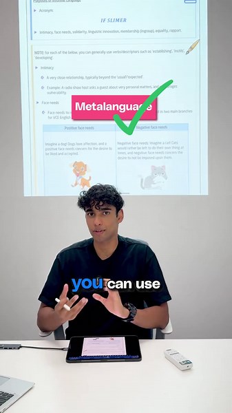 Can I use metalanguage outside the study design in EngLang? 🤔📖 Hear from Chanul (Raw 47), our Head of English Language, as he answers this common question! Technically, you can! But it should only be used to support your understanding of metalanguage already in the study design — which is where your marks lie. So, it’s easier to just use the metalanguage in the study design. However, if you’re confident in your use of supplementary metalanguage, then go for it! Interested in Chanul’s English L