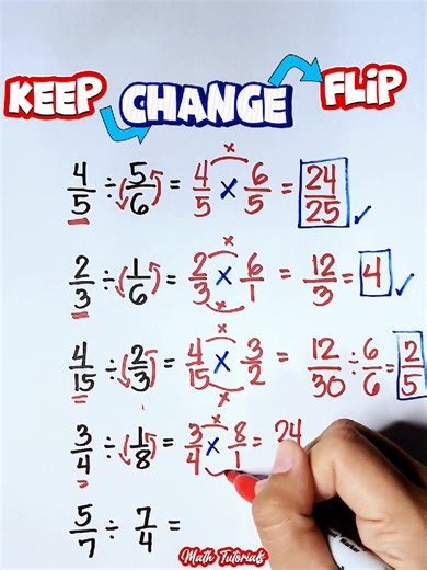 58K views · 4.6K reactions | KEEP - CHANGE - FLIP ‼️ Follow our youtube channel.  https://youtube.com/@MathTeacherGon #math #mathteachergon #mathreview #mathtutorials | Math Tutorials | Facebook