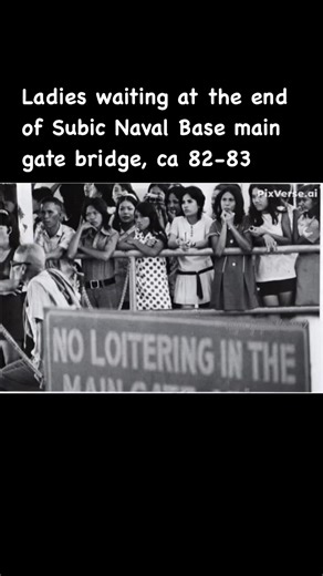 Despite what the sign said, the Subic Naval Base main gate bridge by the end of Magsaysay had quite a lot of people loitering (An AI-generated video from the USS Kinkaid (DD 965) WestPac Cruise Book 1982-83 photo) | TAGA GAPO KA BA? Olongapo and Subic Bay Memories