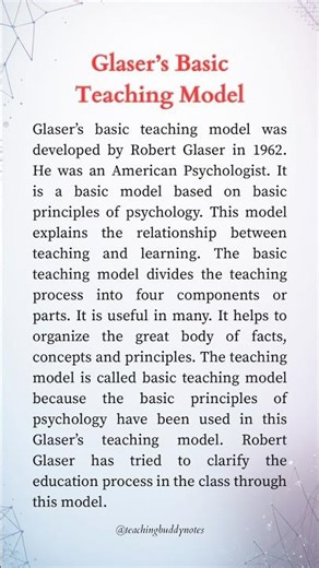 Glaser’s Basic Teaching Model in 60 Seconds | B.Ed Paper - 3 #bednotes