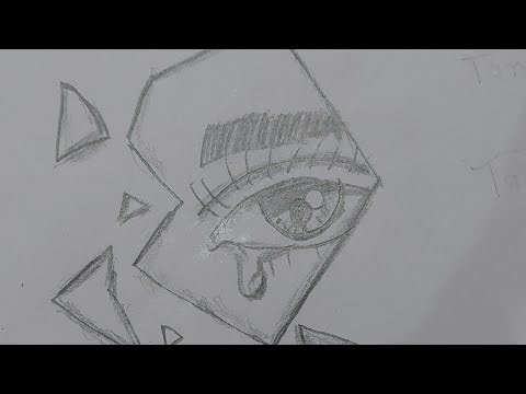 @ broken eye mirror draw a easy step by step#😔😔