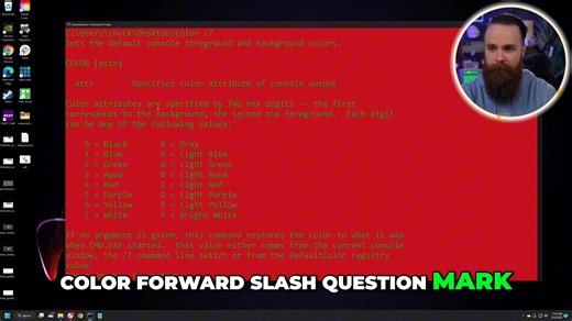 130K views · 1.9K reactions | How to make your Windows command prompt pretty with the `color` command | NetworkChuck | Facebook