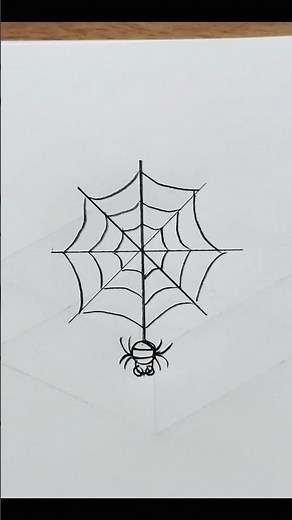Easy Spider Web Drawing 🕸️ #easydrawing #shorts