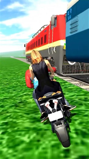 ট্রেন ছেড়ে দিয়েছে 🚂🏍️ Indian bike driving 3D #gaming #shorts