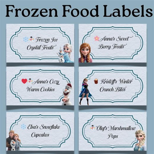 Editable Frozen Party Food Labels Canva Template Elsa Anna Tent Cards Printable Frozen Birthday Decorations Instant Download - Etsy