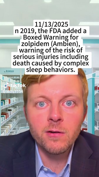 In 2019, the FDA added a Boxed Warning for zolpidem (Ambien), warning of the risk of serious injuries including death caused by complex sleep behaviors. They also added the warning to eszopiclone (Lunesta) and zaleplon (Sonata), however the behavior is much more common with zolpidem (Ambien) #Ambien #FDA #sleepmedicine #SleepSafety #MedicalNews