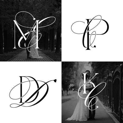 Custom Wedding Monogram Logo | Luxury Calligraphy Initials | Elegant Wedding Logo Design | Personalized Couple Monogram | Digital Download - Etsy Canada