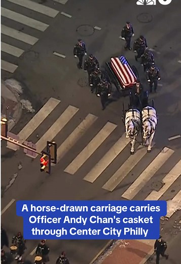 Horse-drawn carriage carried the body of fallen Philadelphia Police Officer Andy Chan through Center Cuty Philly ahead of his funeral on Tuesday. Road closures will be in effect for the viewing and funeral of Philadelphia Highway Patrol Officer Chan, who died earlier this month after he was struck by a vehicle six years ago. As childhood friend of Chan's told NBC10's Johnny Archer that he meant a lot to the the city's Chinatown community. And, for 24 years, Chan served Philadelphia as a police o