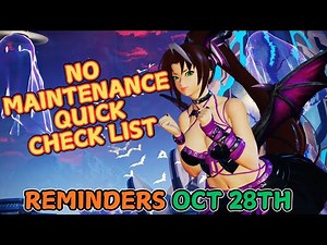 [PSO2 NGS] No Maintenance | Reminders Checklist For 10-28-2025