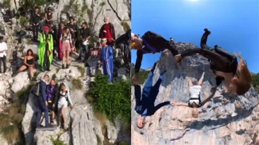 Bride & Groom Skydive With Wedding Guests, Viral Video Will Give You ZNMD Vibes. Watch