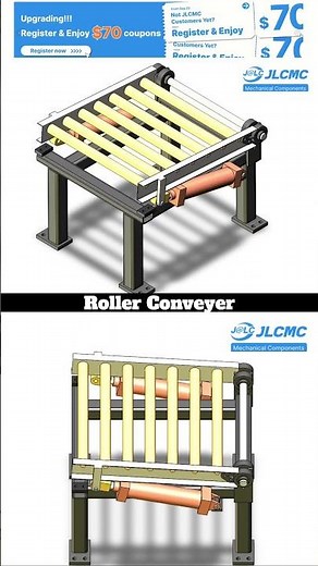 Roller Conveyor 3D Animation | Material Handling System #jlc #jlcmc #jlcpcb @Er_Simmu1014