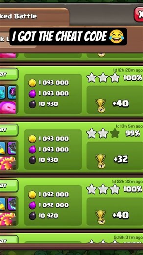 bro got the cheat codes 💀#clashofclans #coc #shorts #supercell