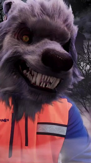 Spooky Wolf Mask in Eerie Halloween Forest