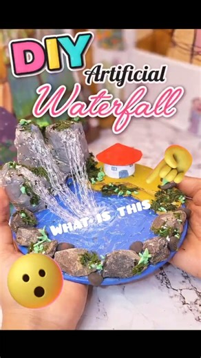 Diy artificial realistic waterfall 🫶😱 #artwork #diy #waterfall #painting #artificial #art #shorts