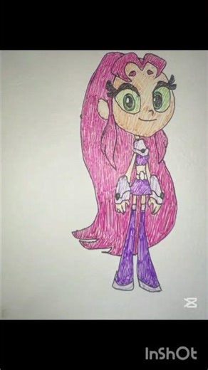 Drawing of Starfire, cartoon version.