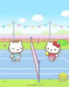 When you're the competitive partner 🎾 | Hello Kitty