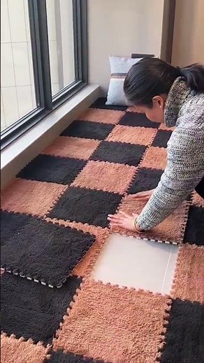 🧩 Satisfying Floor Makeover! DIY Soft Carpet Tiles Transformation 😍Easy Room Makeover Hack! 🏠