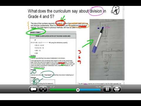 The Clue Board vs Long division in grade 3, 4, and 5 what does CAPS say?