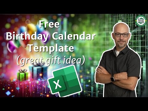 Free Microsoft Excel Birthday Calendar for Gifts