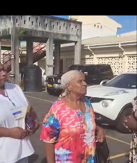 Senator Gloria Thomas, showing appreciation to Mrs. Roselyn Clyne for her donation toward community service in the form of medical supplies to the hospital. Thanks on behalf of the government. | Sen. The Hon. Gloria Thomas