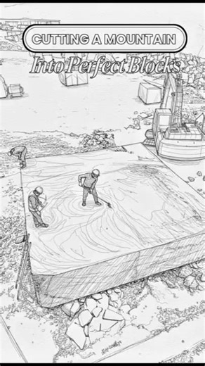 How Granite Blocks Are Harvested #satisfyingvideo #shortsvideo
