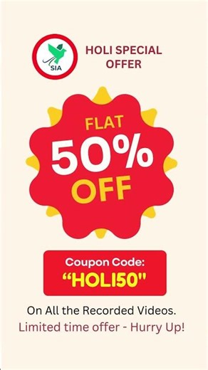 Happy Holi All Of You | Get Flat 50% Discount On All Video Recorded Courses #shorts