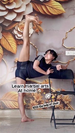 ‼️learn martial arts from chair‼️#tutorial #mma #homeworkout #kicks #kickboxing #flexibility #fun