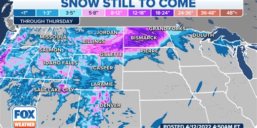 April blizzard buries Northern Plains under nearly 4 feet of snow