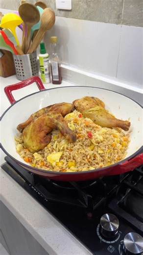By force Fried Rice. I didn't have all the ingredients needed, yet it tasted good | Dolapo Grey